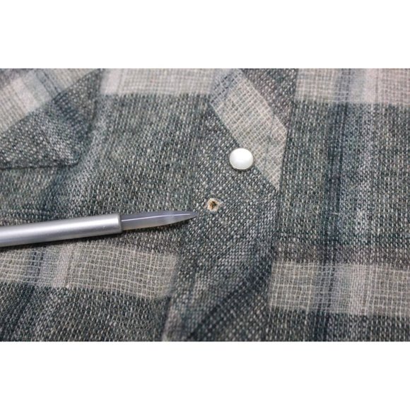 West Wool men's vintage plaid wool short sleeve button front shirt XL - Picture 9 of 13